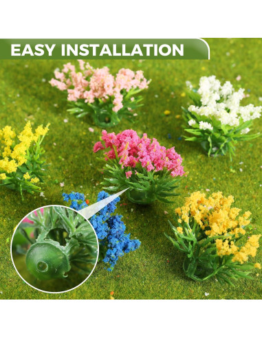 Yetaha 50 Piezas Mini Grupos de Flores Coloridas para Modelos