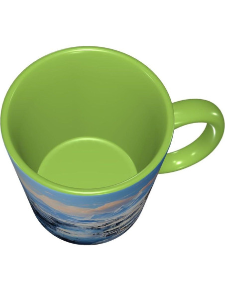 Taza de Cerámica Verde BROLEO Patrón Montaña 413g Taza de Cerámica Verde BROLEO Patrón Montaña 413g