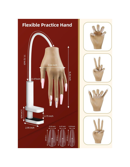 Mano de Práctica para Uñas Acrílicas NIQZOPA Flexible Mano de Práctica para Uñas Acrílicas NIQZOPA Flexible