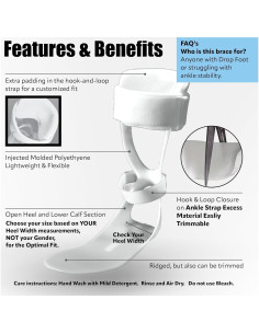 Férula AFO Deluxe Sueca Brace On para pie caído unisex 2