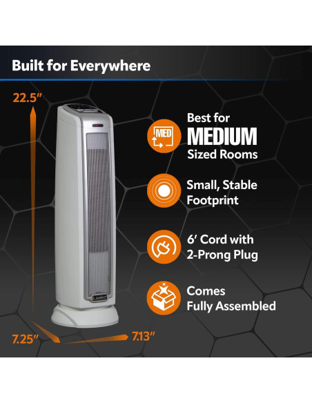Calefactor de Torre Cerámico Lasko 5775 1500W Plata 57.15cm Calefactor de Torre Cerámico Lasko 5775 1500W Plata 57.15cm