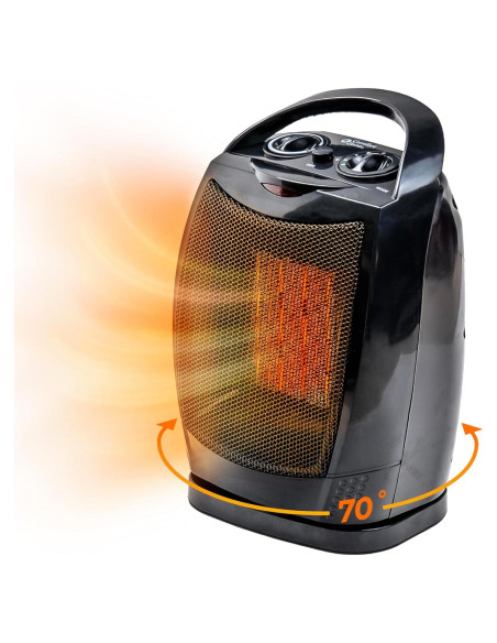 Calentador de Espacio Comfort Zone CZ449E 1500W Oscilante Negro Calentador de Espacio Comfort Zone CZ449E 1500W Oscilante Negro