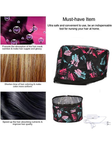 Gorro de Tratamiento Térmico YINUO para Cabello Negro