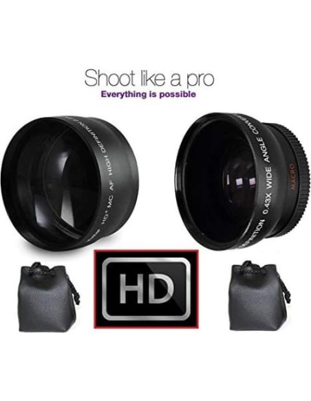 Kit de Lentes Telefoto y Gran Angular Vivitar 55mm Kit de Lentes Telefoto y Gran Angular Vivitar 55mm