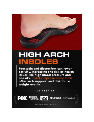 Plantillas ortopédicas CRUVHEAL para fascitis plantar M Negro
