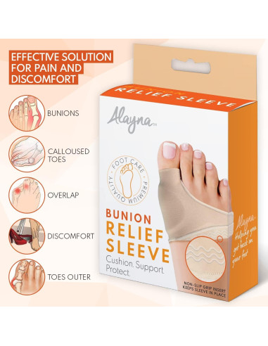 Corrector de Juanetes Alayna Mediano 2 Pcs Gel Antideslizante