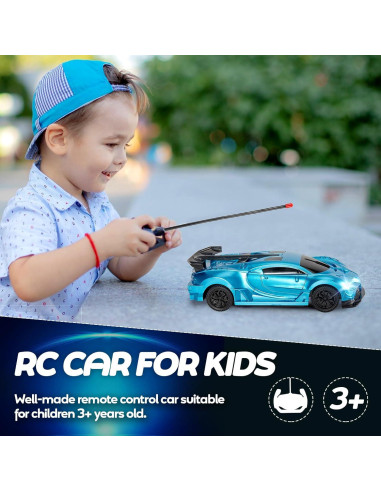 Coche RC de Carreras HYAKIDS Azul 1/24 con Faros LED