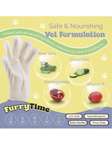 Guantes de Limpieza para Mascotas FURRYTIME 30 Unidades