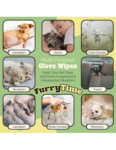 Guantes de Limpieza para Mascotas FURRYTIME 30 Unidades