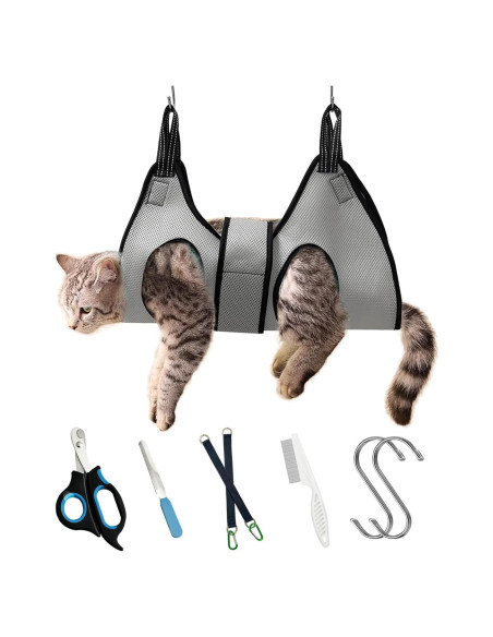 Hamaca Acicalamiento Mascotas MSMUOEZ XS Gris - Corte Uñas Hamaca Acicalamiento Mascotas MSMUOEZ XS Gris - Corte Uñas