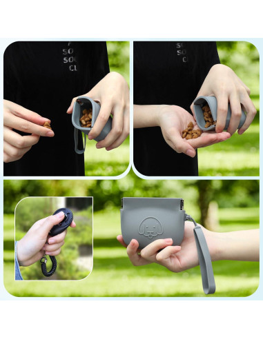 Bolsa de Golosinas para Perros WALLFID Silicona Gris Oscuro