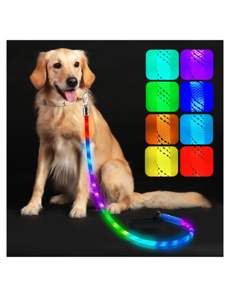 Correa LED para Perros XEUCH 5 Pies Recargable 13 Modos Correa LED para Perros XEUCH 5 Pies Recargable 13 Modos