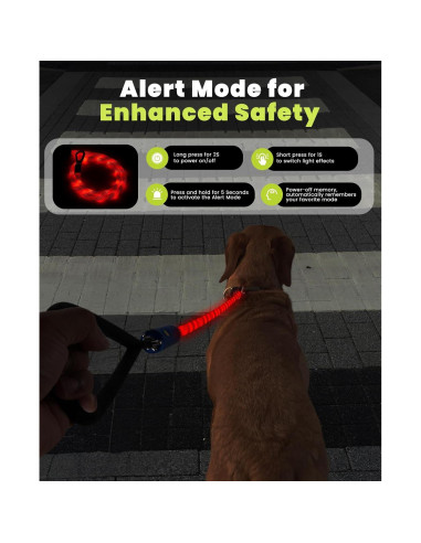 Correa LED para Perros XEUCH 5 Pies Recargable 13 Modos