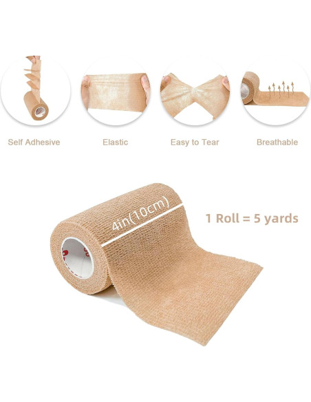 8 Vendas Autoadhesivas Cohesivas CARBOU 10,16 cm x 4,57 m 8 Vendas Autoadhesivas Cohesivas CARBOU 10,16 cm x 4,57 m