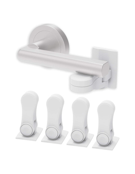 Cerradura de Palanca Inaya para Puertas - Seguridad Infantil - Paquete de 4 Cerradura de Palanca Inaya para Puertas - Seguridad Infantil - Paquete de 4