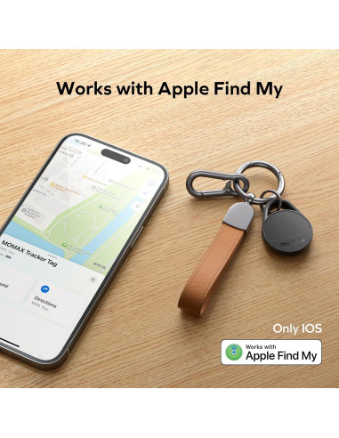 Localizador Electrónico Momax Tracker Negro para Llaves y Mascotas