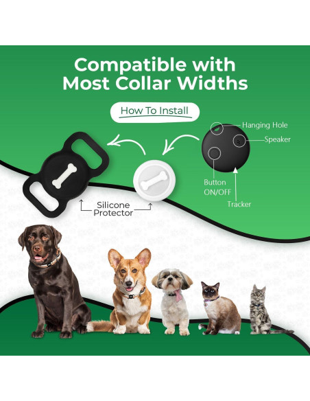 Rastreador de Mascotas Romansei HB16-2 para iOS Negro Rastreador de Mascotas Romansei HB16-2 para iOS Negro