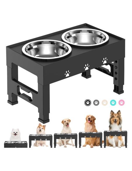 Soporte Elevado para Perros LAKIPETN con 2 Cuencos Inox Soporte Elevado para Perros LAKIPETN con 2 Cuencos Inox