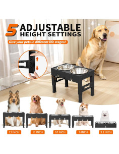 Soporte Elevado para Perros LAKIPETN con 2 Cuencos Inox 2