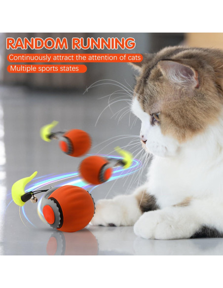 Bola Interactiva para Gatos LONNIY 3.0 con Plumas y 2 Modos Bola Interactiva para Gatos LONNIY 3.0 con Plumas y 2 Modos
