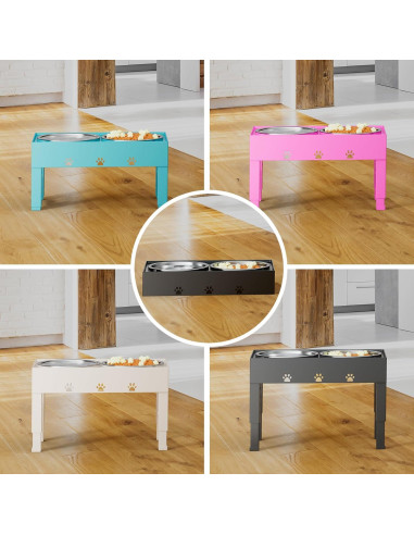 Soporte Elevado para Perros LAKIPETN con 2 Cuencos Inox