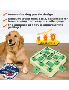 Juguete rompecabezas para perros KADTC Nivel 3 en 1 Verde 2