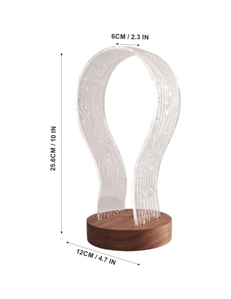 Soporte para Auriculares YuanDian de Madera con Luz LED Soporte para Auriculares YuanDian de Madera con Luz LED