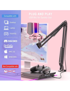 Kit Micrófono USB Gaming FIFINE + Auriculares Over-Ear 7.1 2