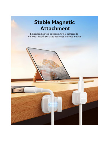Organizador de Cables Magnético Rocoren 6 Paquetes Blanco