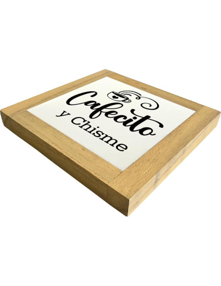 Letrero de Madera Decorativo XJCUG 15x15 cm Cafecito Letrero de Madera Decorativo XJCUG 15x15 cm Cafecito