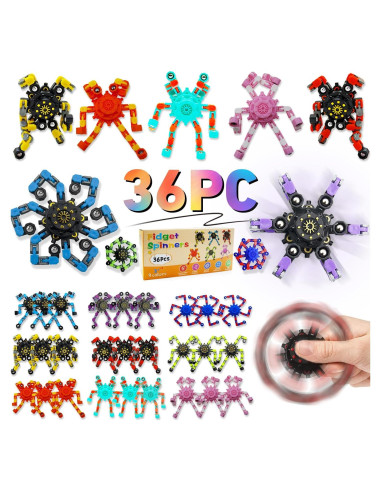 Fidget Spinners Transformables Irvotbes 36 Piezas Alivio Estrés