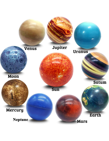 10 Pelotas de Estrés Sistema Solar Dshengoo 25,9x17,8cm 10 Pelotas de Estrés Sistema Solar Dshengoo 25,9x17,8cm