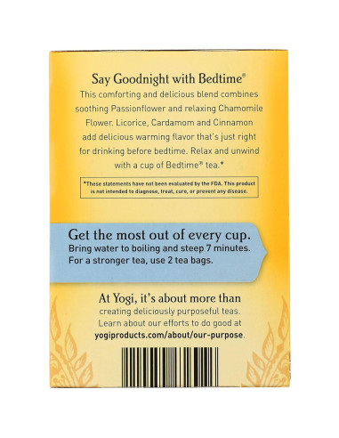 Té Orgánico Yogi para Dormir 16 Bolsitas Sin Cafeína