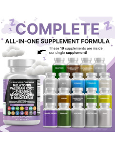 Clean Nutraceuticals Suplemento de Melatonina 10mg y Raíz de Valeriana 60 Cápsulas 2