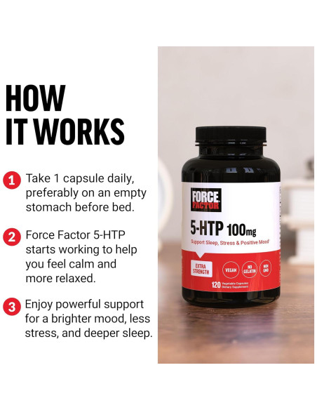 Suplemento 5-HTP Force Factor 120 Cápsulas Vegano Suplemento 5-HTP Force Factor 120 Cápsulas Vegano