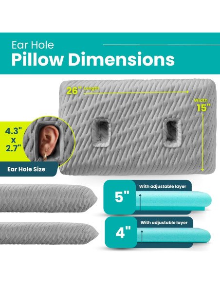 Almohada para Oídos Blissbury Ajustable Espuma Memoria Almohada para Oídos Blissbury Ajustable Espuma Memoria