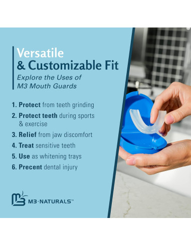 Protector Bucal M3 Naturals para Bruxismo y Apretar Dientes