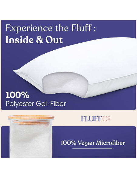 Juego de 2 almohadas FluffCo tamaño queen - Lavables Juego de 2 almohadas FluffCo tamaño queen - Lavables