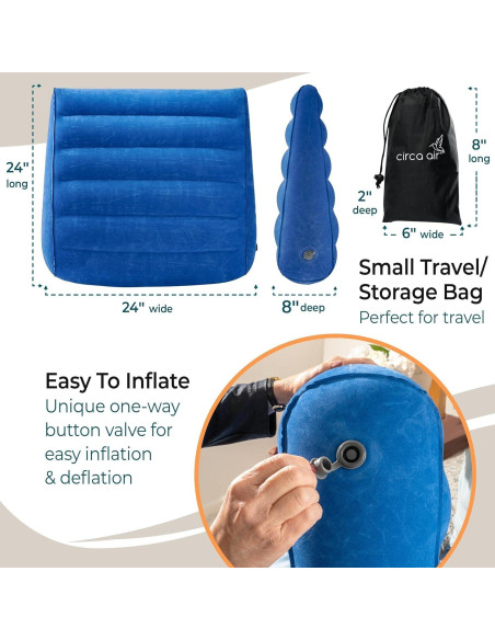 Cojín en Cuña Inflable Circa Air para Viajes 61x61x20cm Cojín en Cuña Inflable Circa Air para Viajes 61x61x20cm