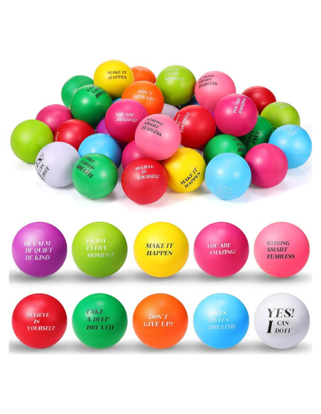 Pelotas de Estrés Motivacionales Sotiff 100 Piezas Coloridas Pelotas de Estrés Motivacionales Sotiff 100 Piezas Coloridas
