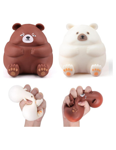 Juguetes Squishies de Oso Anboor 2 Pcs Alivio Estrés