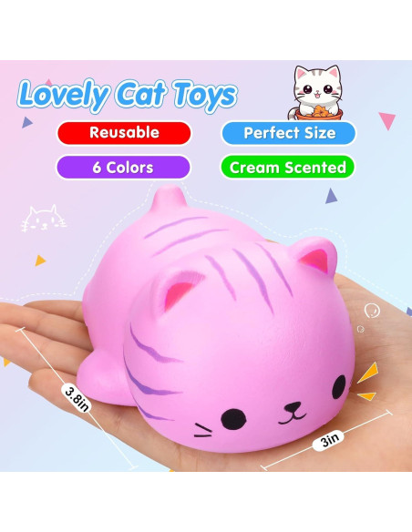 Pelotas Antiestrés Squishies FLY2SKY 6PCS Jumbo Gato Pelotas Antiestrés Squishies FLY2SKY 6PCS Jumbo Gato
