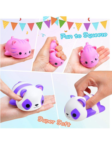 Pelotas Antiestrés Squishies FLY2SKY 6PCS Jumbo Gato