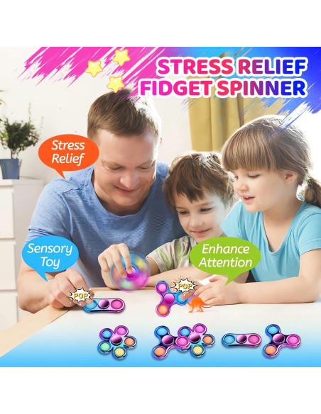 FIGROL 3 Pack Fidget Spinners Antiestrés para Niños FIGROL 3 Pack Fidget Spinners Antiestrés para Niños