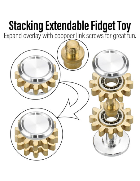 Fidget Spinner Engranaje Metal FREELOVE Mini 2,24 cm Plata-Latón Fidget Spinner Engranaje Metal FREELOVE Mini 2,24 cm Plata-Latón