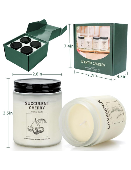 Velas Aromáticas de Cera de Soja Natural - 4 Aromas 201g Velas Aromáticas de Cera de Soja Natural - 4 Aromas 201g