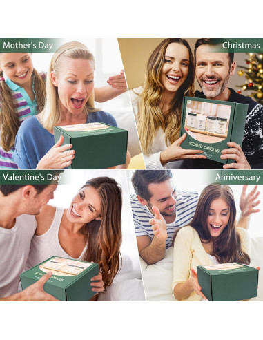 Velas Aromáticas de Cera de Soja Natural - 4 Aromas 201g