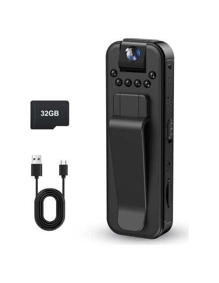 Mini Cámara Corporal 1080P HD con Visión Nocturna y 32GB Mini Cámara Corporal 1080P HD con Visión Nocturna y 32GB