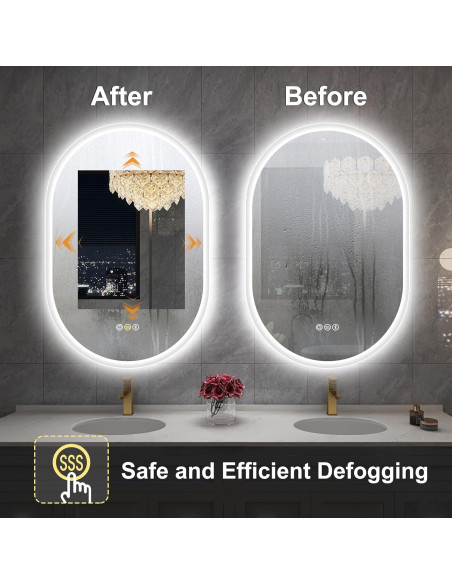 Espejo de Baño LED S'bagno Ovalado 91x61 cm Bluetooth Espejo de Baño LED S'bagno Ovalado 91x61 cm Bluetooth