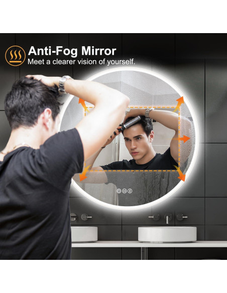 Espejo de baño LED S'BAGNO 71 cm, anti-vaho y Bluetooth Espejo de baño LED S'BAGNO 71 cm, anti-vaho y Bluetooth
